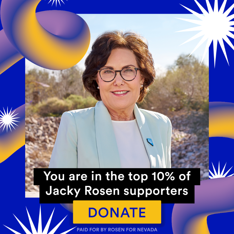 RosenforNevada's tweet photo. URGENT: Polling shows me virtually TIED with my handpicked, extreme opponent and the GOP needs to flip just TWO seats to retake the Senate majority. Trump is rallying to flip Nevada red. I can't fight back alone: Will you give now to help keep Nevada and the Senate blue?