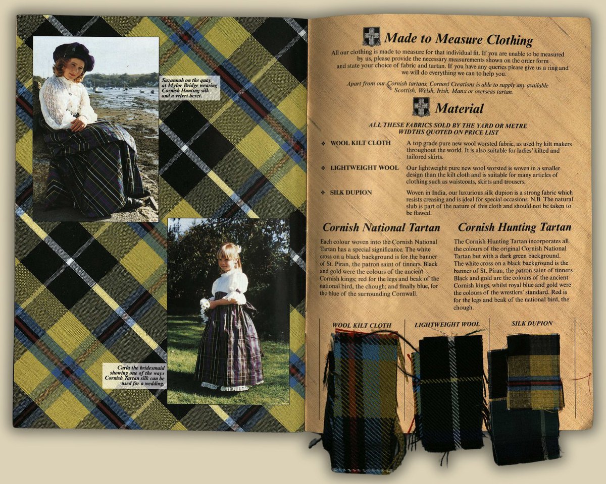 kresenkernow's tweet photo. Within the library’s varied collection of pamphlets is this Cornish tartan catalogue from Cornovi Creations, dated 2001. 

Did you know that Cornish tartan is quite modern?

It was designed by the poet EE Morton Nance in 1963.

#cornishhistory #cornishtartan #stpiransday https://t.co/MYgNEfRxTS
