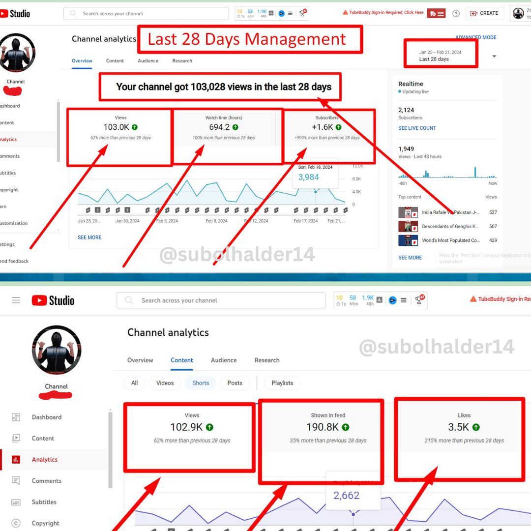 subolhalder14's tweet photo. The Last 28 Days YouTube Channel Management Report.
 I have done SEO of YouTube channel videos and managed the channel for the last 28 days. 
#YouTuber #youtubeexpert #youtubeseo #youtubespecialist #youtuberank #youtubetips #rankyoutube #youtubemanage #YouTube #youtubevideorank https://t.co/xiqWZpRSdn