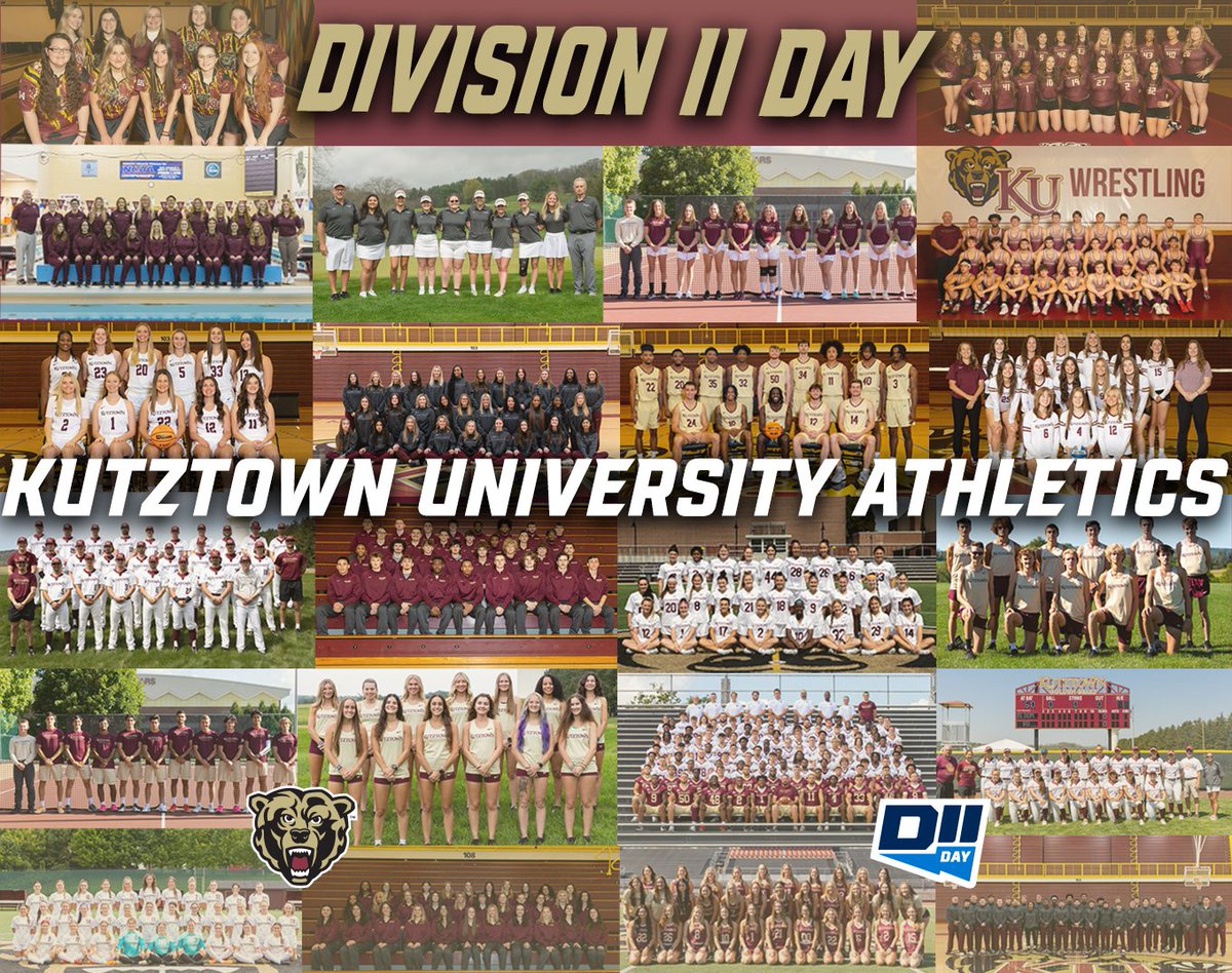 KUGoldenBears's tweet photo. Happy DII Day!

Today is about celebrating our incredible student-athletes, coaches, staff, and faculty!

Thank you for all that you do for Kutztown Athletics, and representing us every day! Thanks for inspiring us with your talent, dedication, and perseverance! https://t.co/11rPqmyvP7