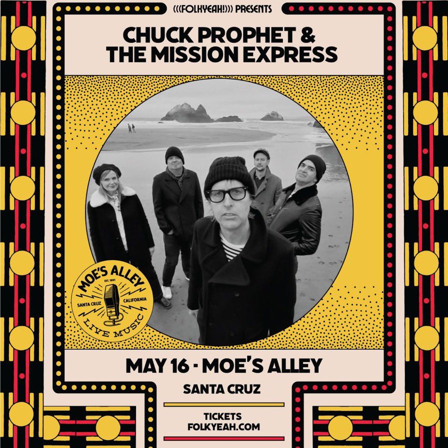 ✨ ON SALE NOW! ✨ @folkYEAHevents presents an evening with @ChuckProphet & The Mission Express! Thursday, May 16th Doors: 7:30pm / Show: 8:30pm $25 in advance / $28 day of the show 21+ Tickets on sale now HERE: buff.ly/3I3QtUd