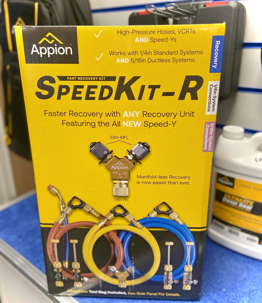 fsw_irl's tweet photo. Fast, simple, manifold-less recovery is now achievable with the #Appion Tools SpeedKit-R from Fridge Spares Wholesale. 

Available in our branches across Ireland and the UK. 

sales@fridgespares.ie | 00353 1 830 3466
#HVACR #AppionTools #Ireland https://t.co/IqyVW2l52M