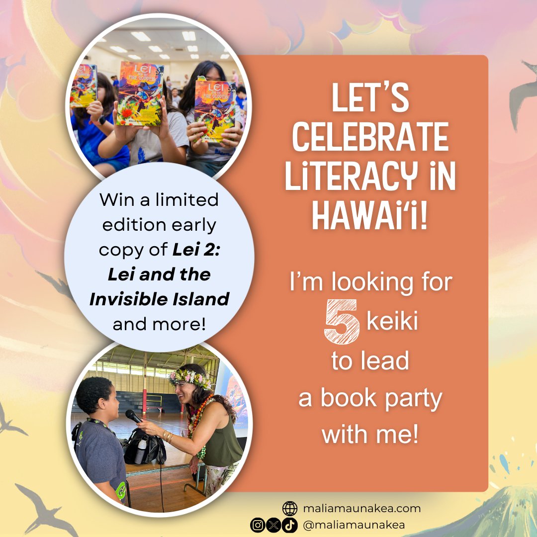 ✨CONTEST TIME!✨ 📣I'm looking for 5 of Hawaiʻi's keiki to lead a book party with me! 📣 The leaders will be given a limited edition early copy of the second book in the series: 🏝️Lei and the Invisible Island🏝️ to read with their ‘ohana* before ANYONE else gets it! (1/5)