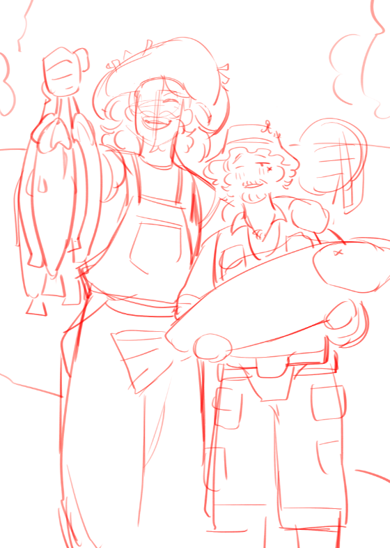 toboldlymuppet's tweet photo. i sketched out 10+ concepts for #happyedizzyweek and more than half of them are just fishermen au https://t.co/v0GyJIiypv