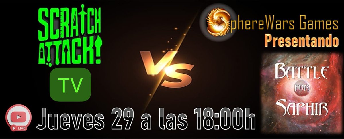 SphereWarsGames's tweet photo. Es un placer informaros que el próximo jueves 29 de febrero a las 18.00h, estaremos en directo en el canal de nuestros amigos de Scratch Attack para hablar de Battle for Saphir y el futuro de SphereWars Games.
¡Os esperamos a todos! https://t.co/wuFB5Ss45b