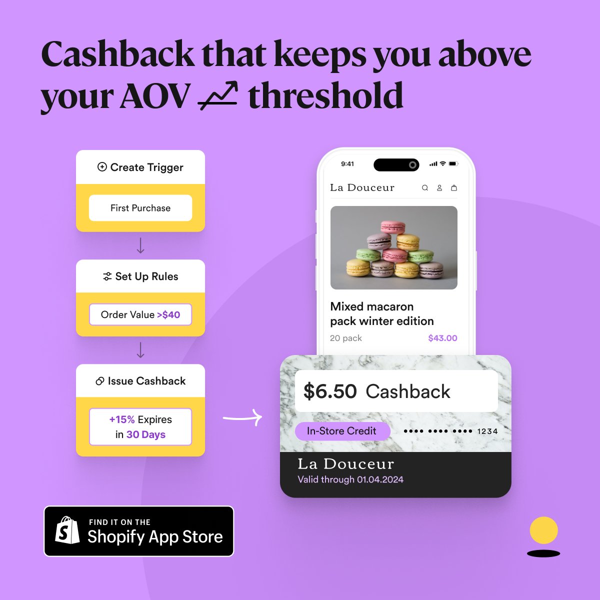 rise_ai's tweet photo. Worried Cashback might dip your AOV? 🤔 Let's turn that around with https://t.co/m7D9G3AKVE:

🎯 Automated spend-based rewards 
🔄 Rewards for actions from purchases to reviews 
🛒 One-click redemption at checkout

Get started: https://t.co/SXRSeQp51P 
#Shopify #Cashback https://t.co/eUJm4kTxT8