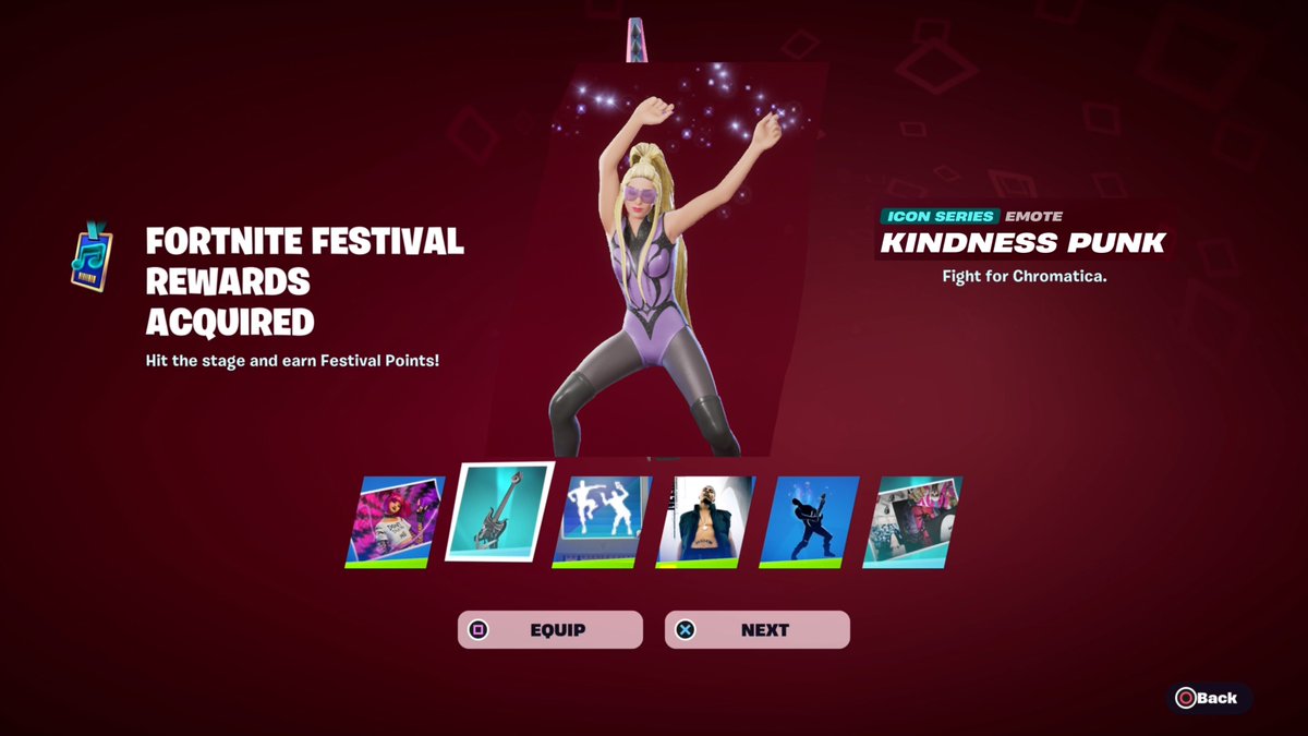 FortniteFNLK's tweet photo. Fortnite Lady Gaga Kindness Punk Emote Giveaway 

To Enter: 
❤️♻️ LIKE &amp; RETWEET
📲 FOLLOW @ForkniteStatuss 
✅ COMMENT “DONE”

USE CODE ‘FNLK’ #ad https://t.co/JOLlzsR7hy