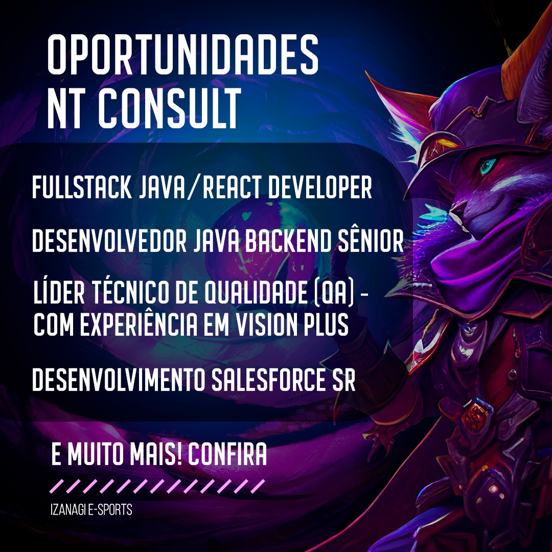 ALÔ PROFISSIONAIS DE TECNOLOGIA 🚨

Nosso patrocinador oficial está com vagas abertas em diversas áreas da tecnologia!

Para mais vagas, manda uma mensagem no direct.