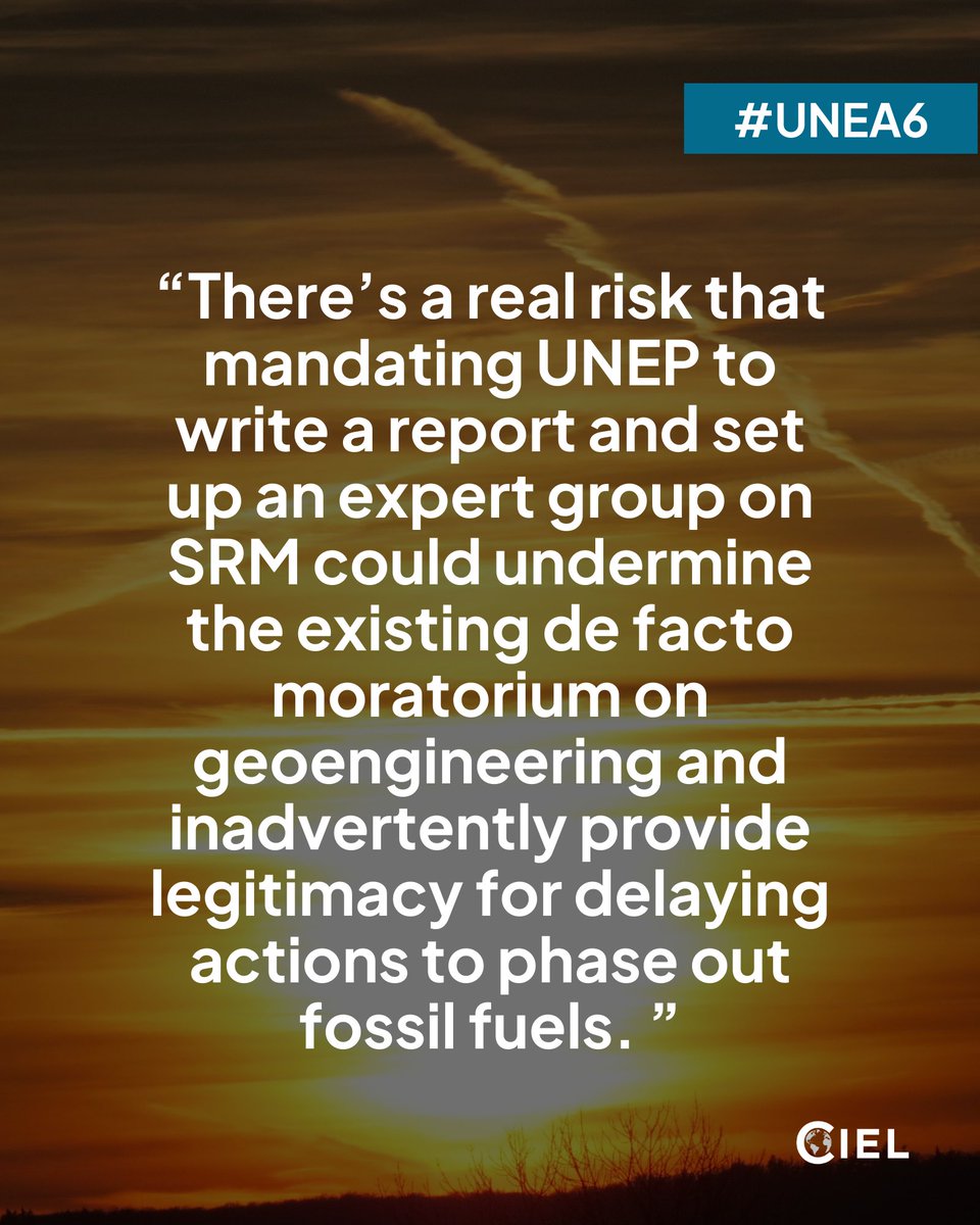 ciel_tweets's tweet image. 🌍🇨🇭 Switzerland's push for 🇺🇳UN debate on #SolarGeoengineering raises alarm over risks. CIEL’s @mmachch warns against a slippery slope that could legitimize dangerous tech. Read more via @guardian @jonathanwatts: theguardian.com/environment/20…