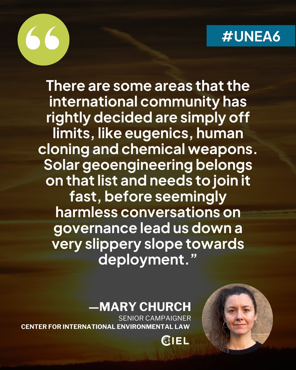 ciel_tweets's tweet image. 🌍🇨🇭 Switzerland's push for 🇺🇳UN debate on #SolarGeoengineering raises alarm over risks. CIEL’s @mmachch warns against a slippery slope that could legitimize dangerous tech. Read more via @guardian @jonathanwatts: theguardian.com/environment/20…