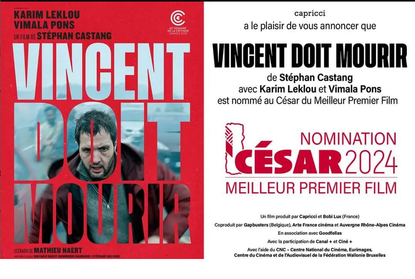 GroupeFiction's tweet photo. J-1
Le producteur bordelais @Capricci est nommé aux Césars 2024 @academiedescesar pour la troisième année consécutive dans la catégorie “Meilleur premier film” avec le film “Vincent doit mourir” de Stéphan Castang !

@ALCA @NvelleAquitaine 
#Cesar2024 https://t.co/tnf8T0Wh9Q