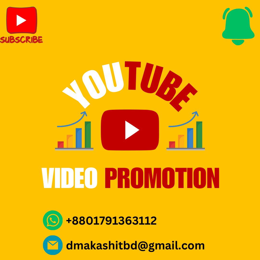 I Will Promote Your YouTube Video 100% Organically With A Google Ads Campaign.

#dmakashitbd #YouTube_Number_i  #YouTuber #TwitterDown #Pinterest #Tumblr #Reddit #INSTAGRAM #game #TWICEnoBrasil