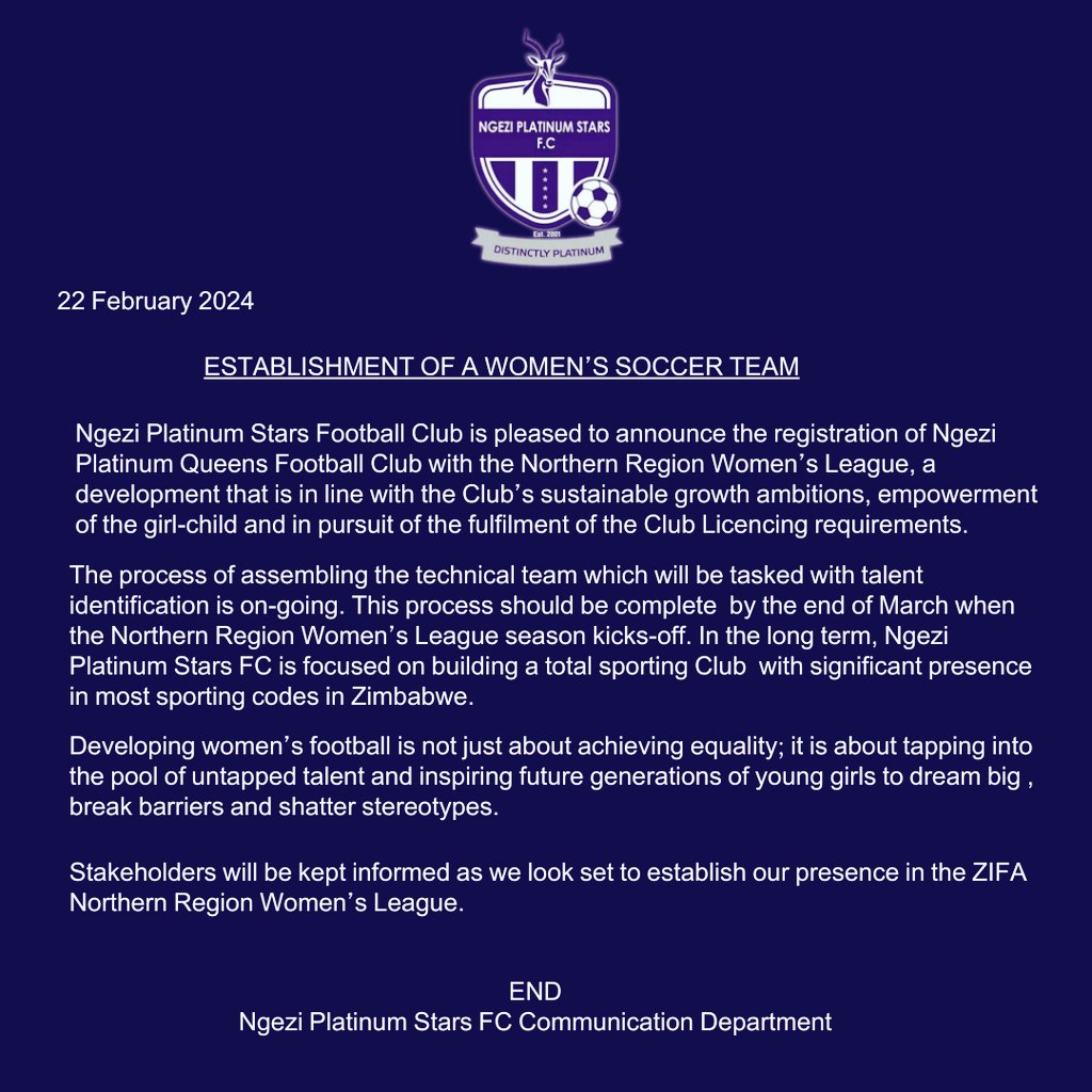 Ngezi Platinum Stars Football Club tweet media