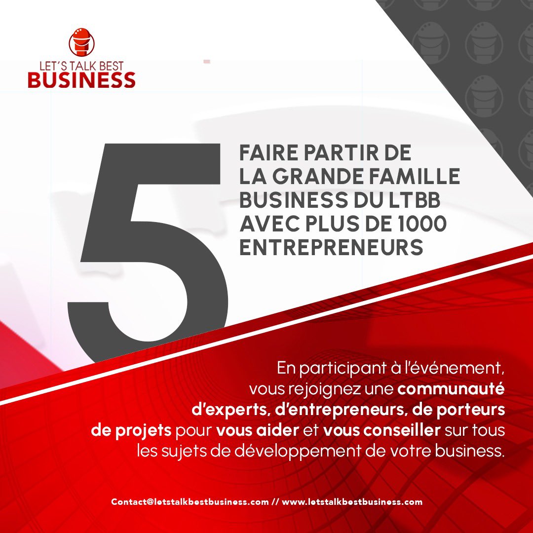 INFOS ET INSCRIPTIONS : my.weezevent.com/lets-talk-best….

#MAIL  : contact@letstalkbestbusiness.com