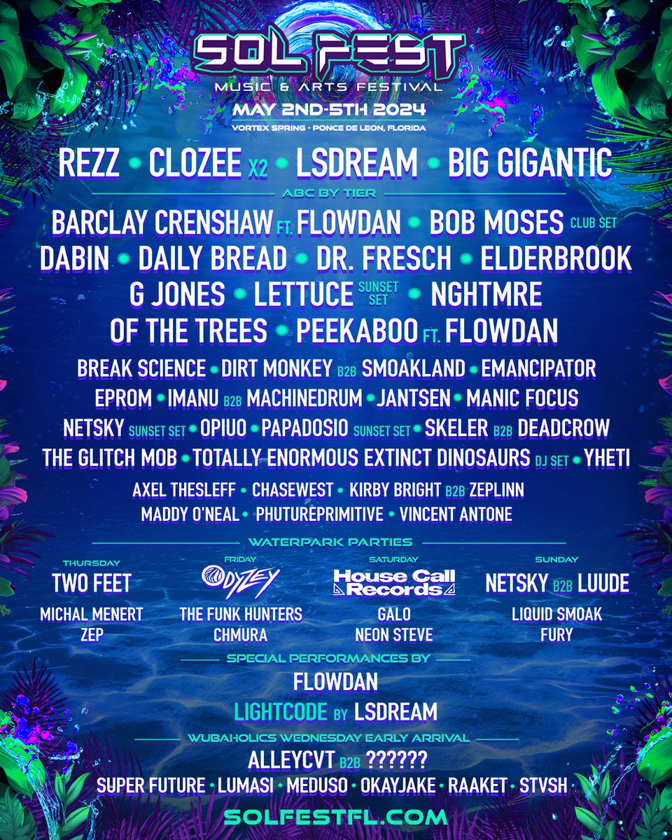 VIP GIVEAWAY — Sol Fest reveals phase two additions and full 2024 lineup: Big Gigantic, NGHTMRE, Papadosio + more.

Enter now for your chance to WIN (2) VIP tickets 🦉👇

To enter:   
1. Follow <a href="/TheFestiveOwl/">Festive Owl</a> + <a href="/Festisia_HQ/">Festisia</a>
2. RT This.

Winner contacted on 2/29.