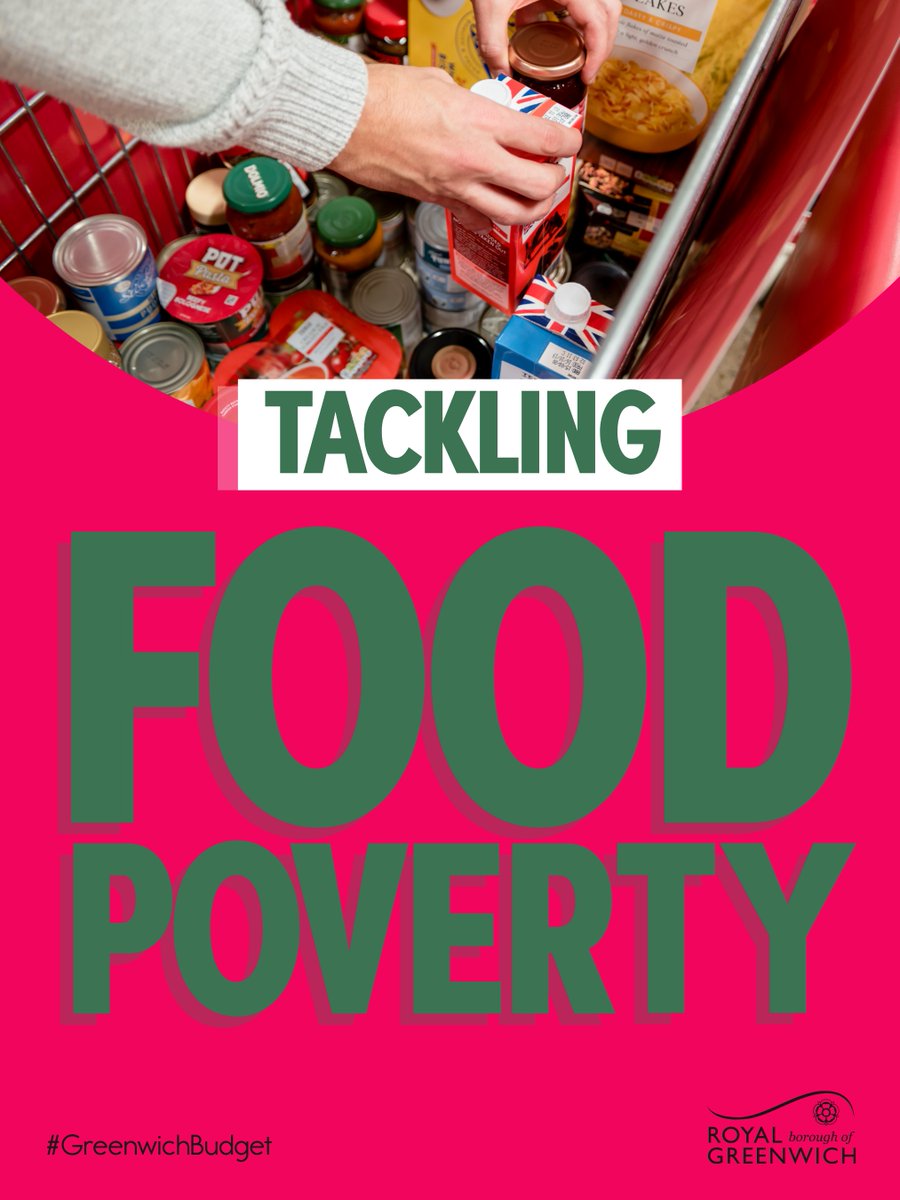 Almost one in five children in Greenwich are living in poverty. Families should not have to miss out on meals. That's why, in our #GreenwichBudget and with the help of our partners, will offer food to anyone in need. 👇🏿