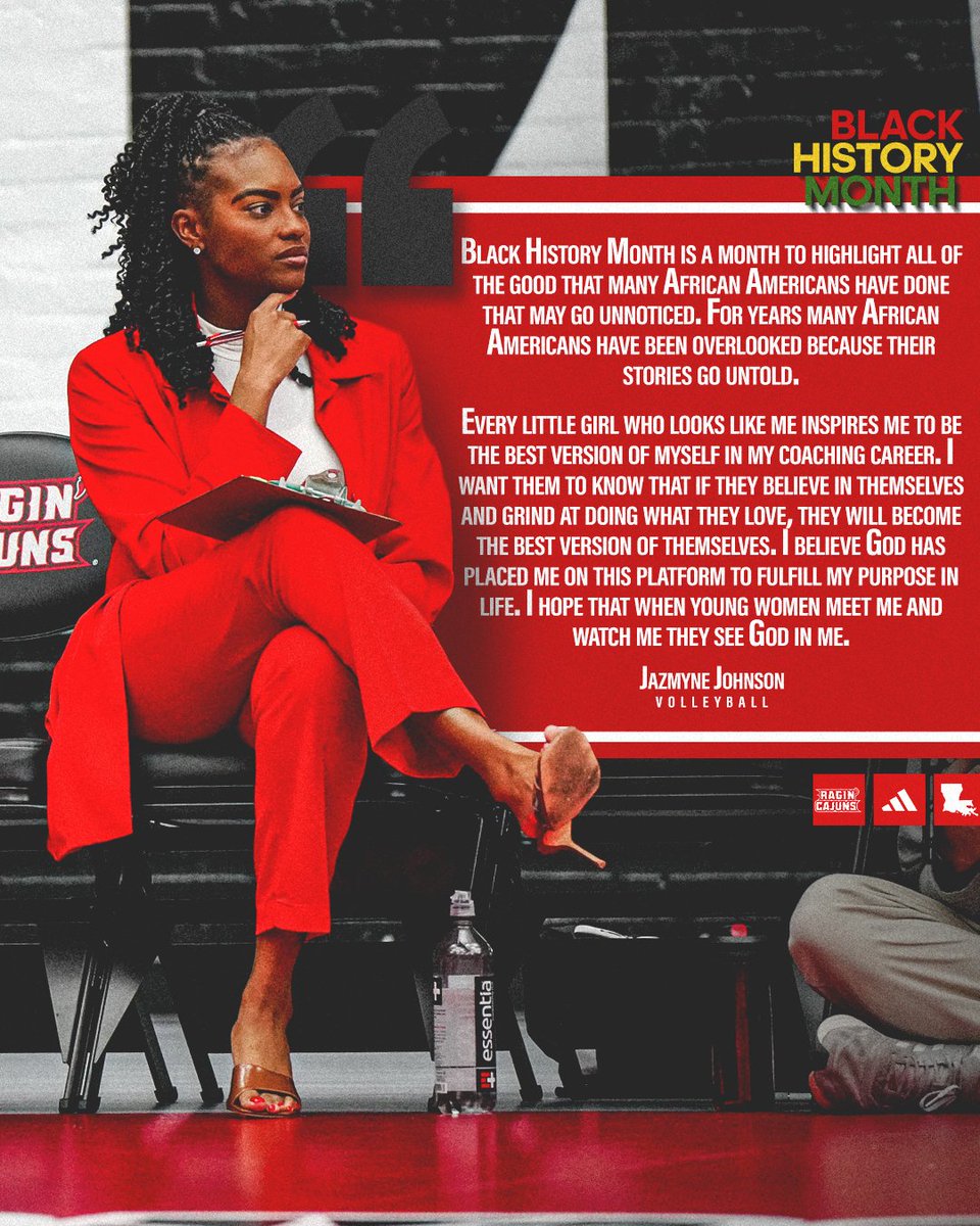 Louisiana Ragin' Cajunsยฎ (@ragincajuns) on Twitter photo Celebrating #BlackHistoryMonth
"๐๐ท๐ฆ๐ณ๐บ ๐ญ๐ช๐ต๐ต๐ญ๐ฆ ๐จ๐ช๐ณ๐ญ ๐ธ๐ฉ๐ฐ ๐ญ๐ฐ๐ฐ๐ฌ๐ด ๐ญ๐ช๐ฌ๐ฆ ๐ฎ๐ฆ ๐ช๐ฏ๐ด๐ฑ๐ช๐ณ๐ฆ๐ด ๐ฎ๐ฆ ๐ต๐ฐ ๐ฃ๐ฆ ๐ต๐ฉ๐ฆ ๐ฃ๐ฆ๐ด๐ต ๐ท๐ฆ๐ณ๐ด๐ช๐ฐ๐ฏ ๐ฐ๐ง ๐ฎ๐บ๐ด๐ฆ๐ญ๐ง ๐ช๐ฏ ๐ฎ๐บ ๐ค๐ฐ๐ข๐ค๐ฉ๐ช๐ฏ๐จ ๐ค๐ข๐ณ๐ฆ๐ฆ๐ณ." - <a href="/_jazjohnson/">Jaz Johnson</a>
#GeauxCajuns Celebrating #BlackHistoryMonth
"๐๐ท๐ฆ๐ณ๐บ ๐ญ๐ช๐ต๐ต๐ญ๐ฆ ๐จ๐ช๐ณ๐ญ ๐ธ๐ฉ๐ฐ ๐ญ๐ฐ๐ฐ๐ฌ๐ด ๐ญ๐ช๐ฌ๐ฆ ๐ฎ๐ฆ ๐ช๐ฏ๐ด๐ฑ๐ช๐ณ๐ฆ๐ด ๐ฎ๐ฆ ๐ต๐ฐ ๐ฃ๐ฆ ๐ต๐ฉ๐ฆ ๐ฃ๐ฆ๐ด๐ต ๐ท๐ฆ๐ณ๐ด๐ช๐ฐ๐ฏ ๐ฐ๐ง ๐ฎ๐บ๐ด๐ฆ๐ญ๐ง ๐ช๐ฏ ๐ฎ๐บ ๐ค๐ฐ๐ข๐ค๐ฉ๐ช๐ฏ๐จ ๐ค๐ข๐ณ๐ฆ๐ฆ๐ณ." - <a href="/_jazjohnson/">Jaz Johnson</a>
#GeauxCajuns
