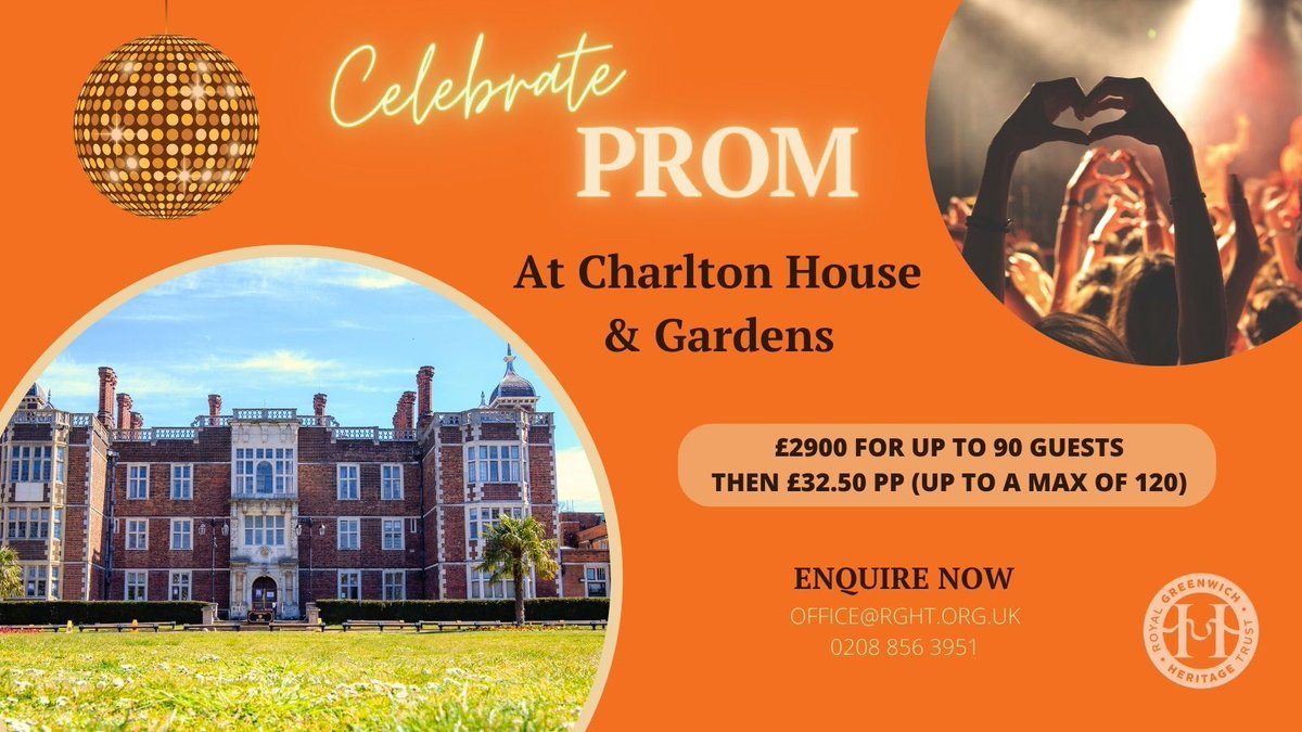 At Charlton House we've made it even easier to you to book a Prom your students will remember with our Prom Package. Our historic house & gardens will be sure to provide a true sense of occasion and a perfect photo backdrop. Enquire office@rght.org.uk.