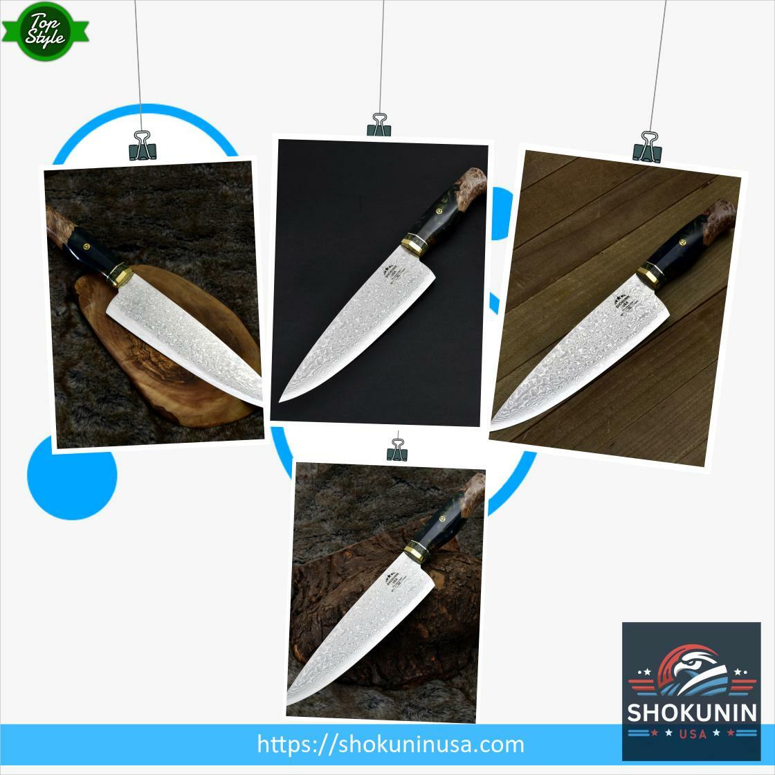 Shinobi Damascus Chef Knife with Exotic Olive Wood Handle shokuninusa.com/products/custo…
 #cutlery #GiftsForTechDads