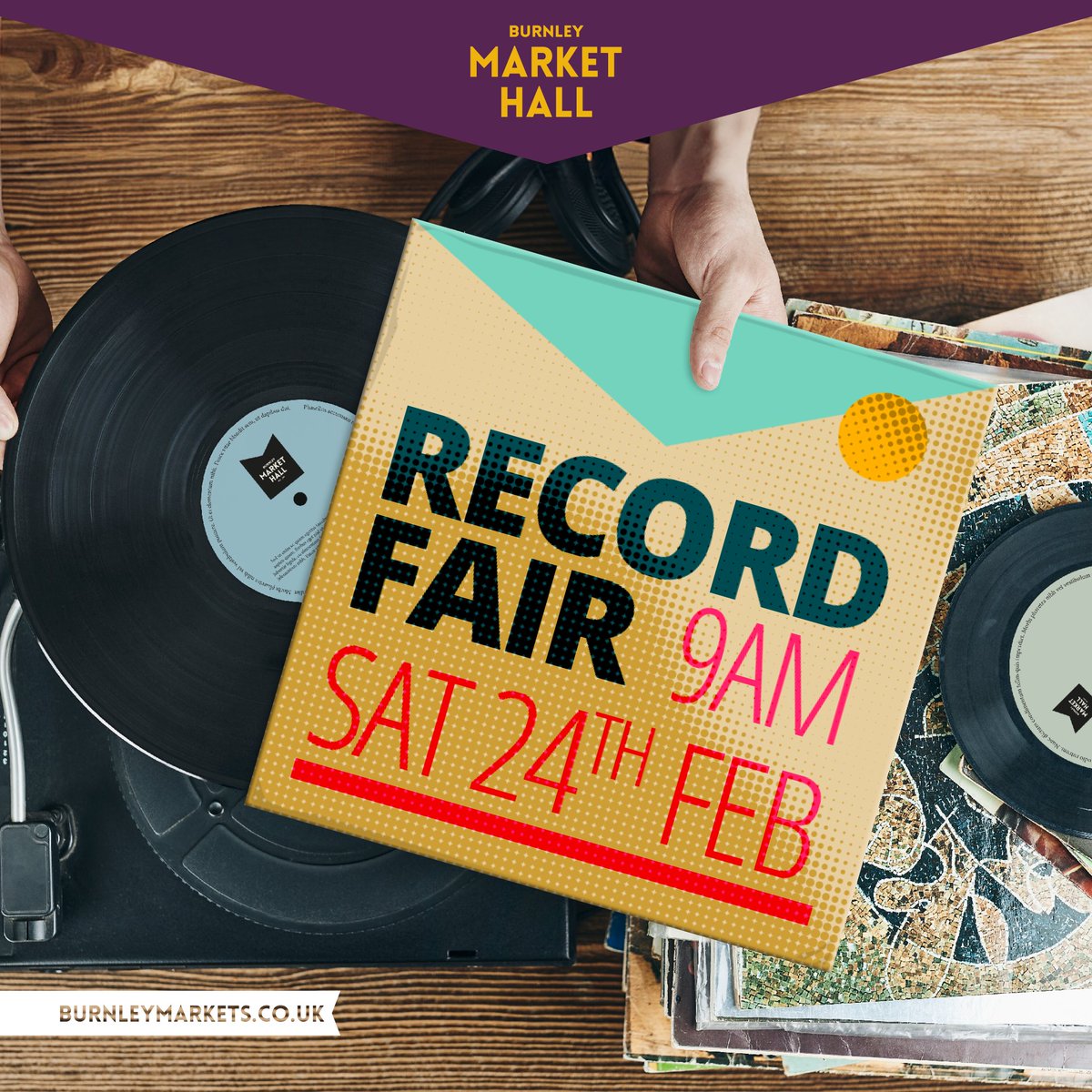 Don't forget that @BurnleyMarkets is hosting a record fair this Saturday from 9am! 📀🎼 The event will feature a range of stalls selling vinyl and music memorabilia. It's free entry too. Visit the @DiscoverBurnley website for more information. 👇 🔗- discoverburnley.co.uk/whatson/record…