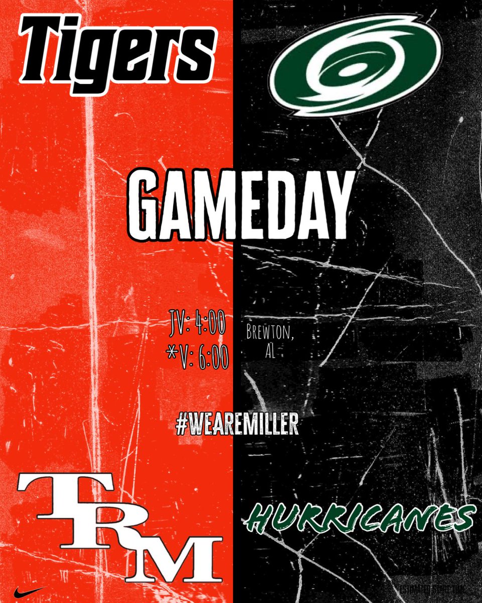 GAMEDAY!! 

Come out and support your Tigers tonight as they host Flomaton tonight! 

JV and Varsity!
First game is at 4:00!

Can’t wait to see you there! 💥 #BTB #WeAreMiller