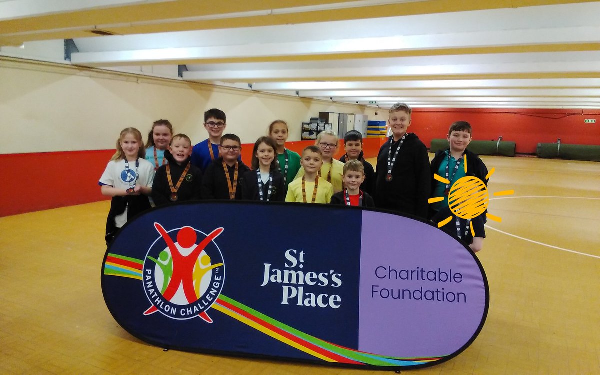 GrenoPrimary's tweet photo. Our key stage 2 children have had a fabulous time competing in the Sheffield schools @Panathlon. They showed great team work with team cream coming 5th and team light blue coming 3rd.  So proud of team Greno 👏. Thank you Kim @LinksSSP for organising. https://t.co/lXqINFMnfO