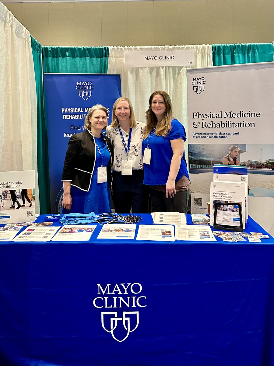 Good morning #Physiatry24! Stop by @MayoClinicPMR Booth #416 at Expo Hall to connect with us! Looking forward to meeting you!!