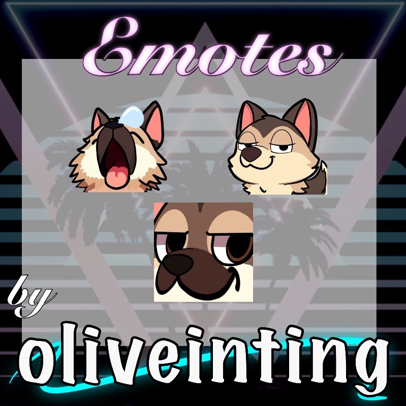 oliveinting's tweet photo. Emotes! If you need emotes or you need help coming up with a character, pick me! I'm not like other artists 😂
#TwitchStreamers #emotes #GermanShepherd #commissionart  #branding #smallartists #smallstreamers https://t.co/BxSpxCgL9R