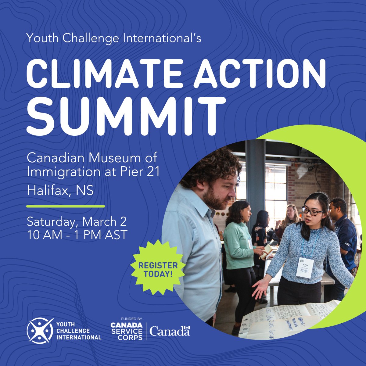 Join us for YCI’s Climate Action Summit in #Halifax! 🌎 Learn about #climateaction initiatives in the #HRM, explore opportunities to get involved and network with environmental leaders in the community. Register for free today ➡️ bit.ly/49kirqP #LeadersToday