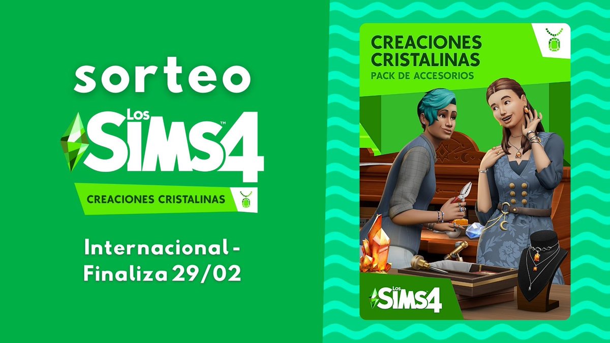 🚨 SORTEAZO 

Gana una copia de #LosSims4 Creaciones Cristalinas Pack de Accesorios (PC/Mac/Consolas) #EAPartner 

- Siguenos y sigue a <a href="/SimsLatinos/">Sims Latam</a> 
- Like y RT 

El sorteo es internacional y finaliza el 29 de febrero.