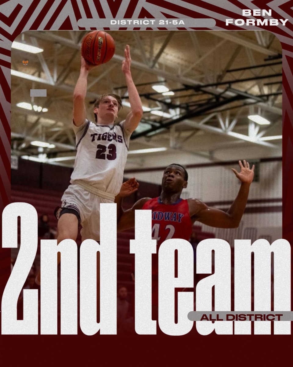 District 21-5A 2nd Team All District Senior Forward #23 @formby_ben