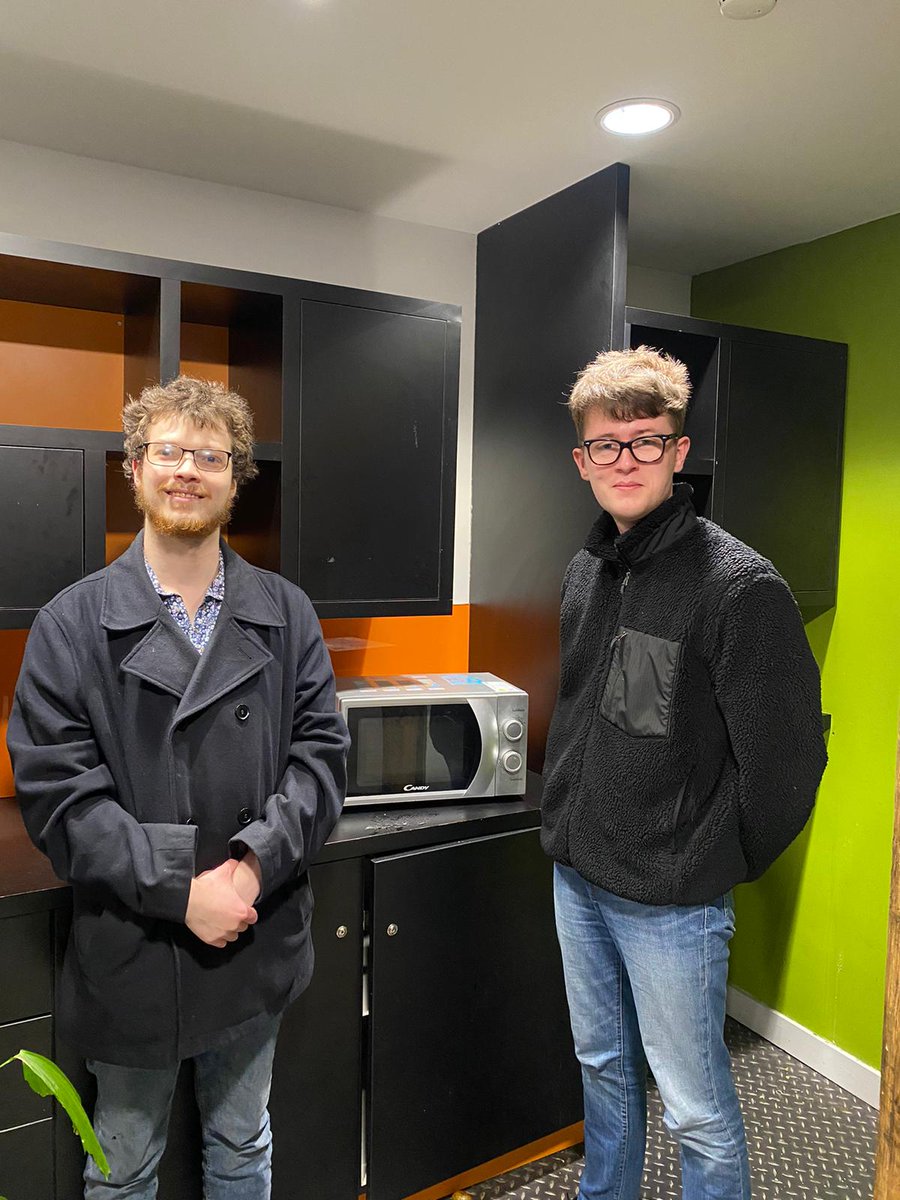 We installed a new microwave in the JCR Hamilton with STEM Convenor @ruaidhrisaul @tcdsu.