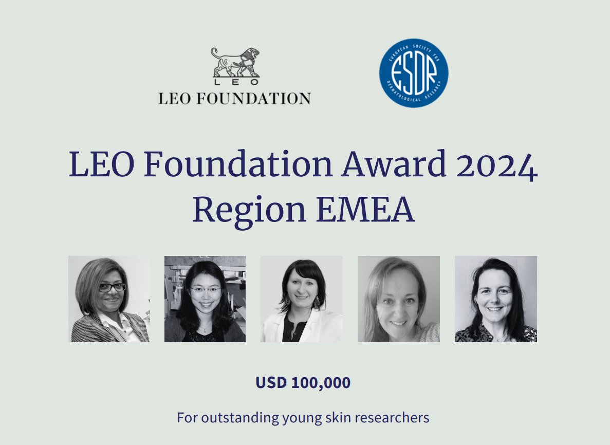 APPLY to the @LEOFondet Award 2024. Self-nomination deadline for Region EMEA is 2 April 2024. The award winner will be presented during the 2024 Society for Dermatological Research (ESDR) annual meeting in Lisbon 4-7 September 2024 #ESDR2024