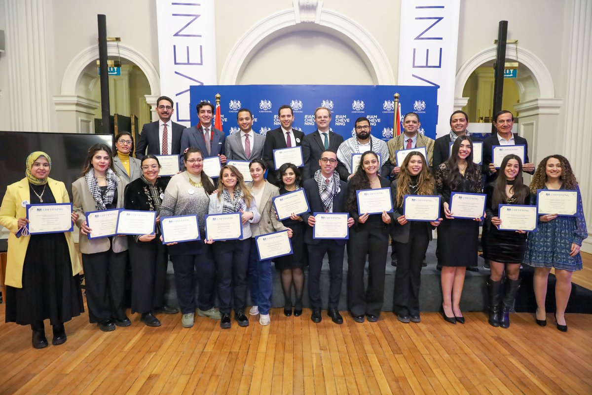 Honored to host Egypt's Chevening Scholars at a vibrant welcome back reception. Witnessing the breadth of expertise and ambition among these graduates from diverse disciplines is truly inspiring. Here's to the transformative power of education! #Chevening #BrightFutures 🎓🌟