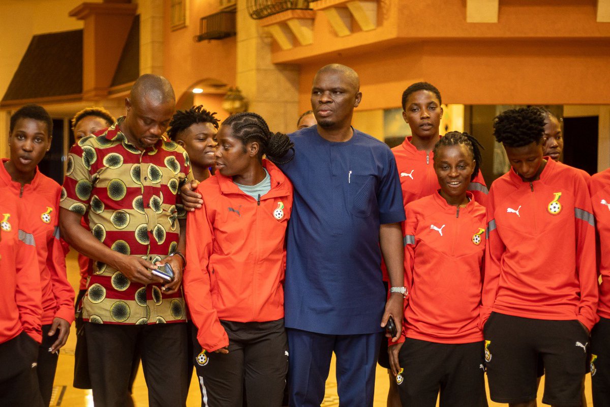 Last night, I, together with my Deputy, visited the @GhanaWNT in camp, ahead of their final Olympic Qualifier with Zambia on Friday. The Queens are ready for action as all outstanding issues and challenges have been resolved. Let's meet at Accra Sports Stadium on Friday.