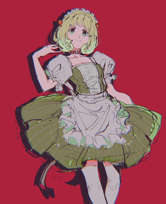 「bangs green dress」 illustration images(Latest)｜2pages