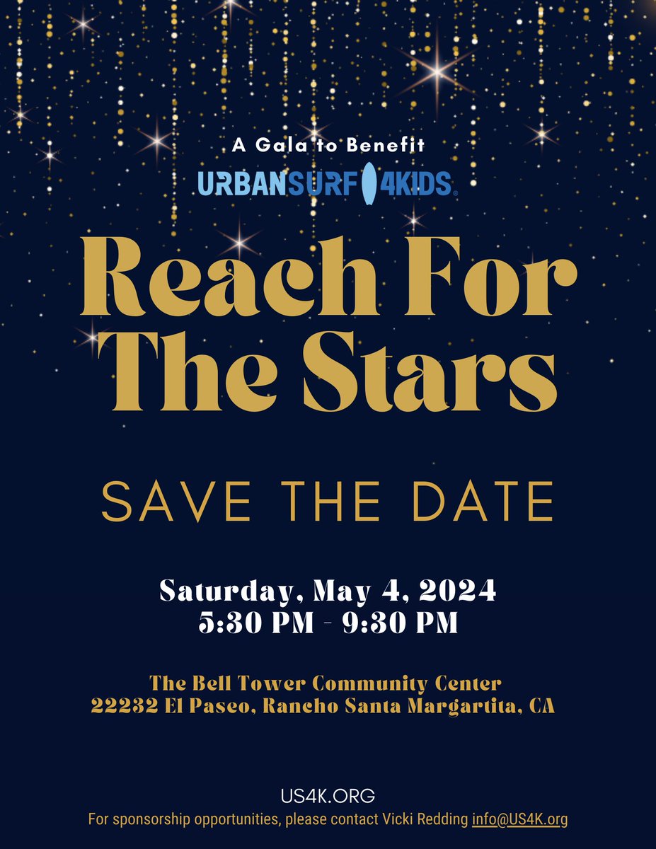 Guess what? We just opened up the ticket link for our Gala in Orange County on May 4th! You can purchase your tickets right here fundraise.urbansurf4kids.org/event/reach-fo…
