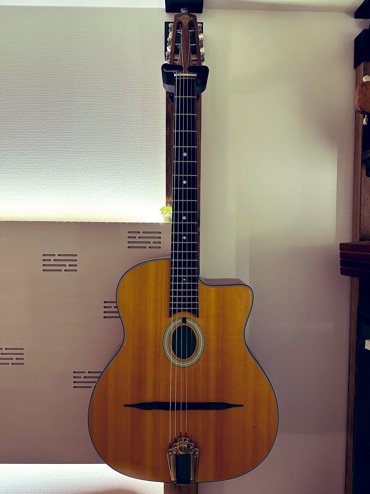 マカフェリギター アコースティックギター Aria MM-100/O Maccaferri TYPE Gipsy Jazz Guitar マイク搭載