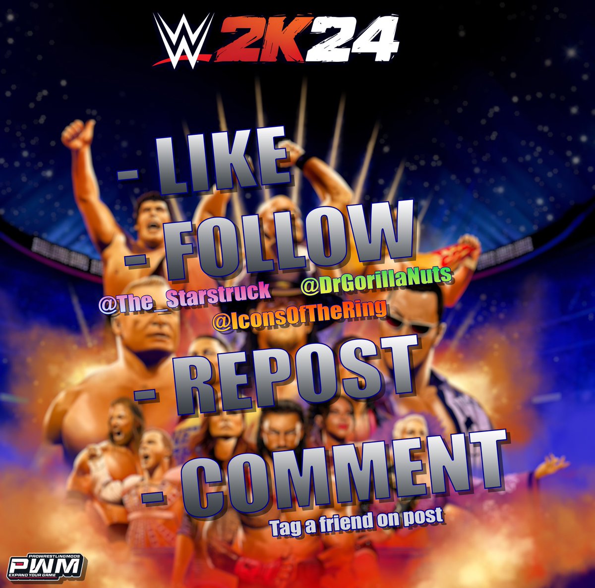 The_Starstruck's tweet image. 🚨Collaboration Giveaway 🚨

40 Years Of Wrestlemania Edition: Sponsored by @PWMods

• Follow @The_Starstruck @DrGorillaNuts @IconsOfTheRing 
• Repost The Contest
• Comment On The Post (Tag a Friend to also enter)

The Contest will last a week where we will announce a winner