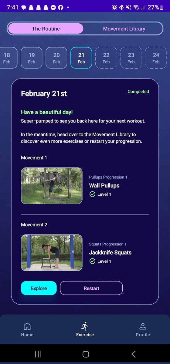Mightykaae's tweet photo. I think @HCalisthenics is gonna change my life. We all know I have MS. I have been recently struggling a bit with mobility issues. But I refuse to accept that. Coming for day 3 of this streak! I feel so sore....and so good. https://t.co/KrBl95PhwE