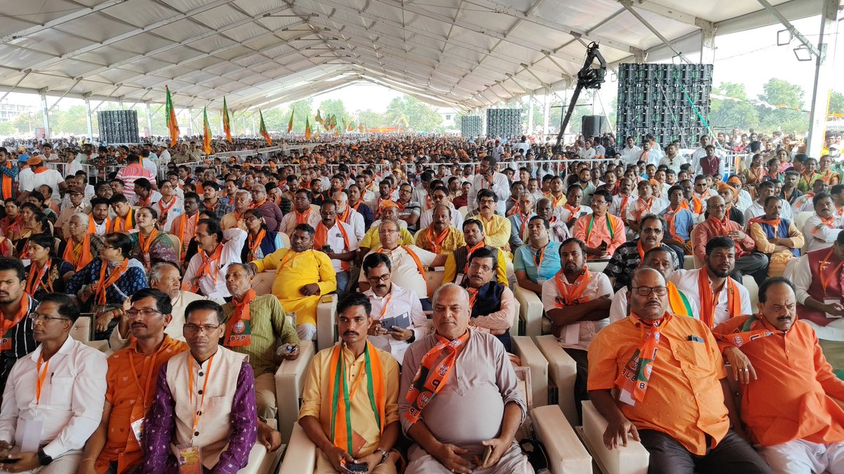 rajnathsingh's tweet photo. Visited Nabarangapur, Berhampur and Mayurbhanj during my cluster tour in Odisha today. There is tremendous energy and enthusiasm among the karyakarta and the people of Odisha for the BJP.  They have been witness to unprecedented development in the state in the last ten years, as PM Shri @narendramodi has taken special care of the state.

I’m grateful to people of Odisha for their love and affection.