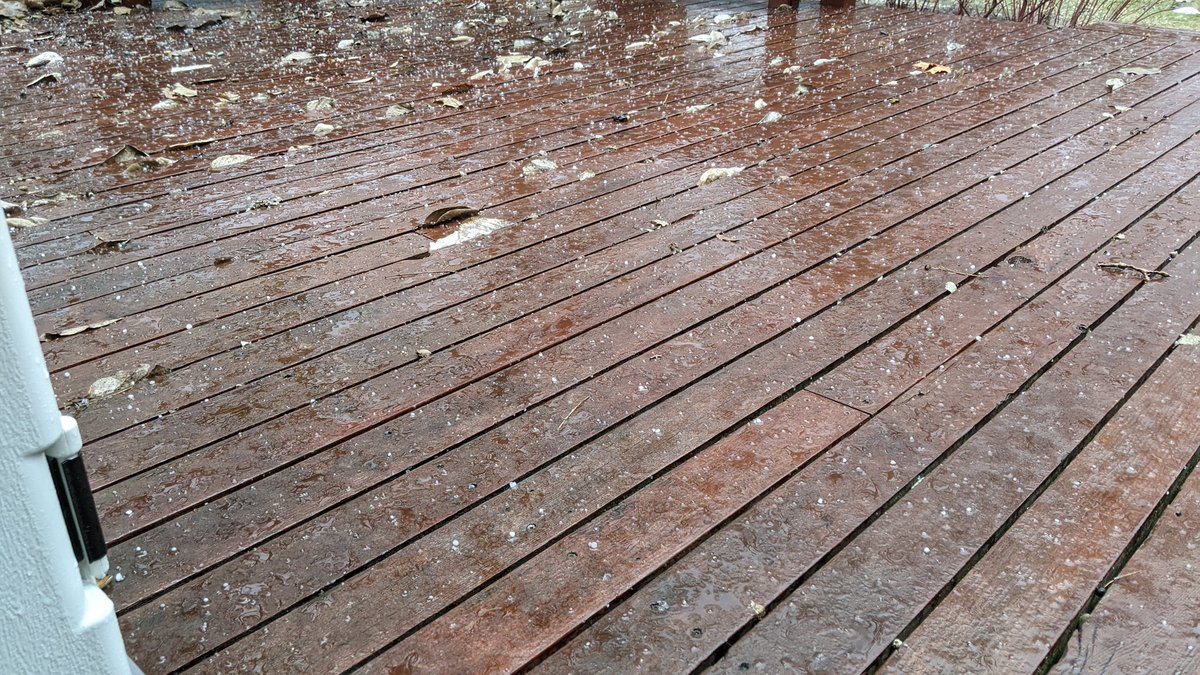 ZZaloudek's tweet photo. @NWSLincolnIL Got hail in Champaign at 9:31am. Bigger than couscous size, but slightly smaller than pea? #ILwx https://t.co/fnHM2MzuEF
