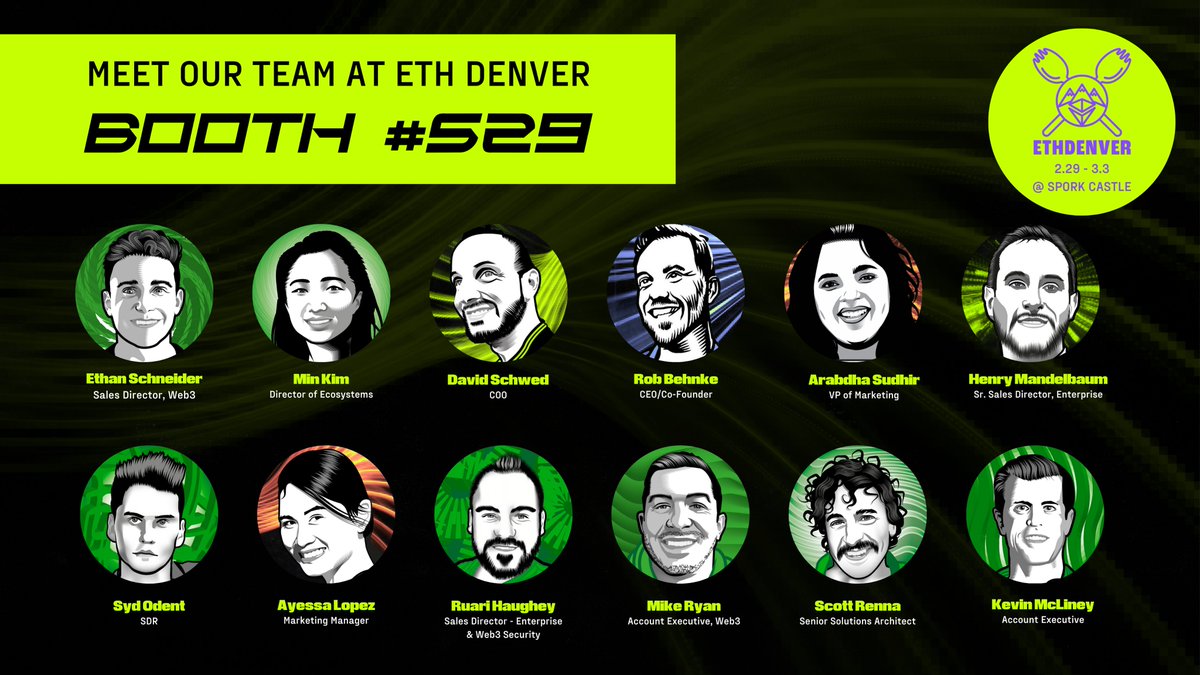 We're ALL SET for @EthereumDenver! 🦄🏔️ Come drop by BOOTH 529 to meet the #Halbornauts and learn more about our mission to make the #DeFi space safer one day at a time 🔒🚀 🎟️ Oh, and don't forget to sign up to the 10+ side events we're hosting 👉 lu.ma/u/Halborn
