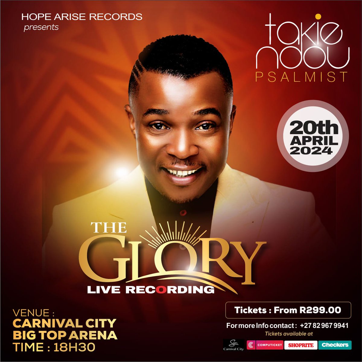 MapulePule129's tweet photo. Psalmist TAKIE NDOU Psalmist's The Glory Live Recording is happening on the 20the April 2024 at Carnival City Big Top Arena. 

Get your tickets now at Computicket from R299.....

https://t.co/GVmT4oe1j6

#thegloryliverecording2024 https://t.co/yWy71yyRCT