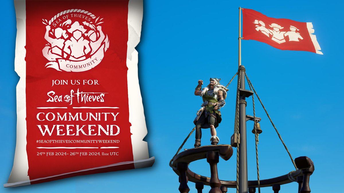 Community Weekend is live in just a few days, running from February 24th–26th (11am UTC). Should you choose to set sail during this window, you'll find a free flag and the Paw Wave Emote delivered directly to the relevant chests! Lovely.