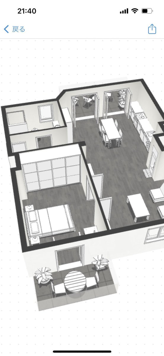 Yumekaho5680's tweet photo. これから引越しする人に絶対に使って欲しいアプリが『magicplan』🏠
アプリの中で部屋と家具のサイズを設定したりして、自分の部屋の間取りを自由に作れる！家具レイアウトを考える時に超便利！作った部屋を3Dで立体的に見れるのも感動する。しかも無料😭🙏 https://t.co/LkJFTqoskL