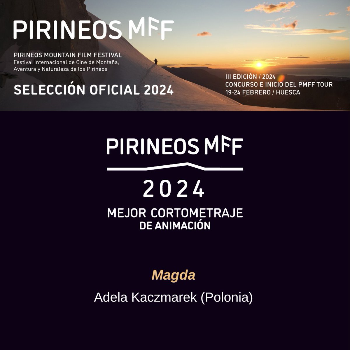 PirineosMFF's tweet photo. Mejor Cortometraje de Cultura y Naturaleza. 𝐀𝐫𝐝𝐢𝐚𝐤, 𝐄𝐳𝐤𝐨𝐧𝐭𝐳𝐚 𝐄𝐭𝐚 𝐊𝐨𝐧𝐭𝐫𝐚𝐛𝐚𝐧𝐝𝐨𝐚 de ANDRÉS SALABERRI (España).

Mejor Cortometraje de Animación. 𝐌𝐚𝐠𝐝𝐚 de ADELA KACZMAREK (Polonia).

Sigue 👇 https://t.co/gVCWGHkJHm