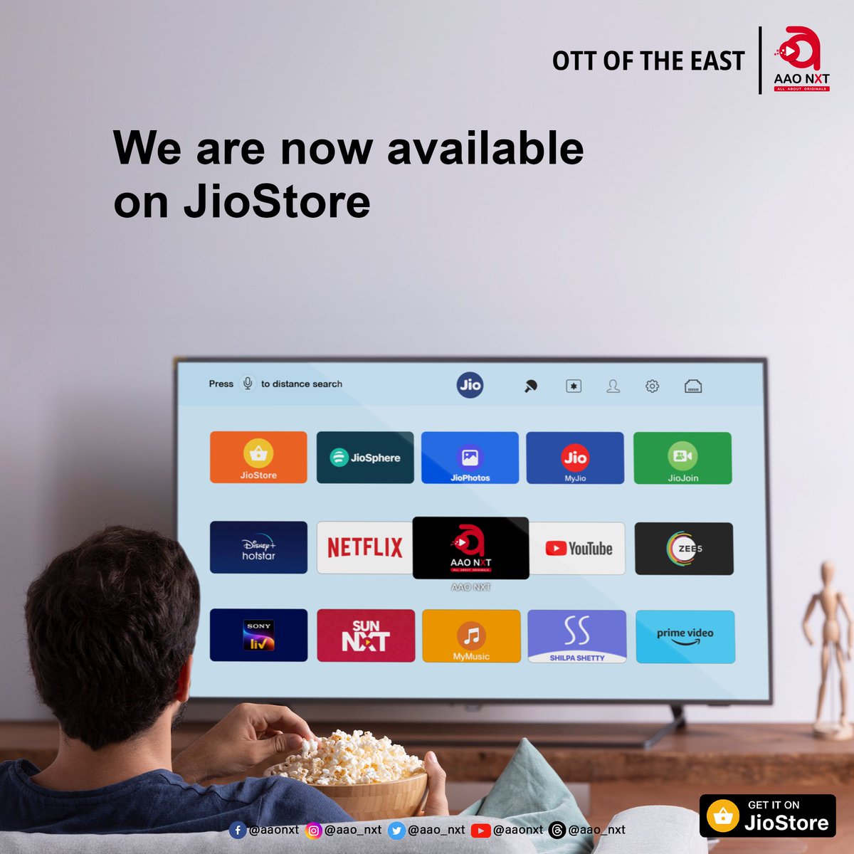 Explore the latest shows, movies, and much more on your JioSTB with AAO NXT, now available on JioStore.
#AAONXT #JioStore