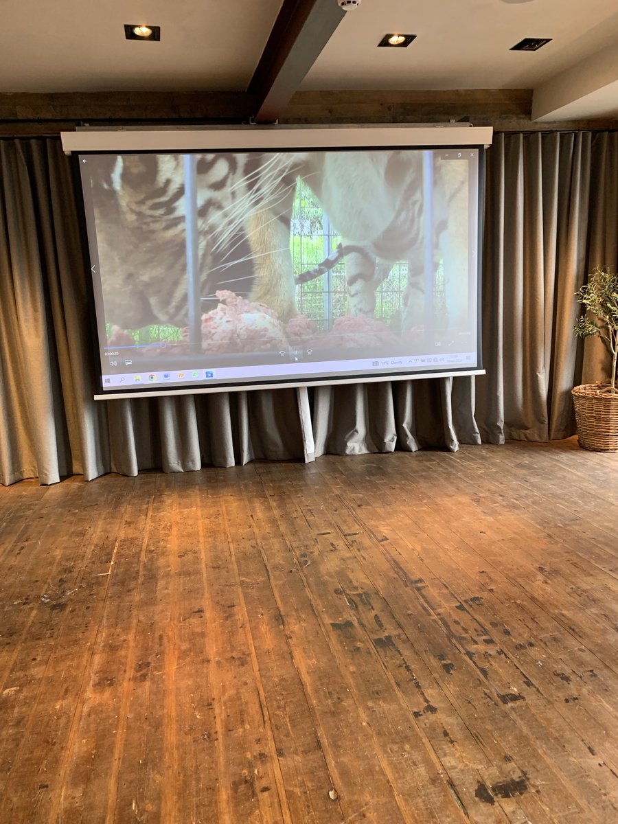 RiverAudioGlos's tweet photo. We just installed a lovely Epsom laser projector and 3m wide motorised screen into the function room at the Stroud Hotel. Having installed the sound system before Christmas this has a new dimension to the room and lots of presentation opportunities. #avinstallation. https://t.co/CYJkZSD0Sh