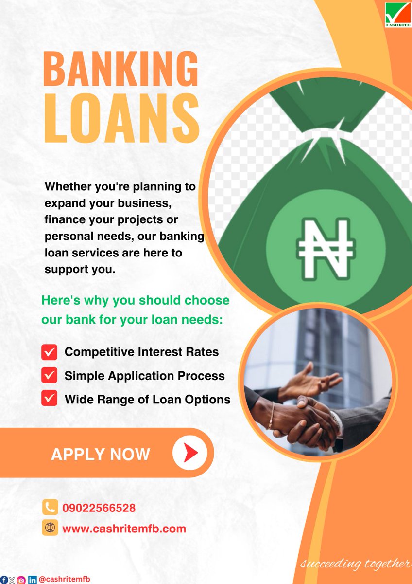 Cashritemfb's tweet photo. Need a business or personal loan?
#cashritebusiness #businessloansolution #PersonalLoans #cashritemfb #SucceedingTogether https://t.co/qMrRge20As